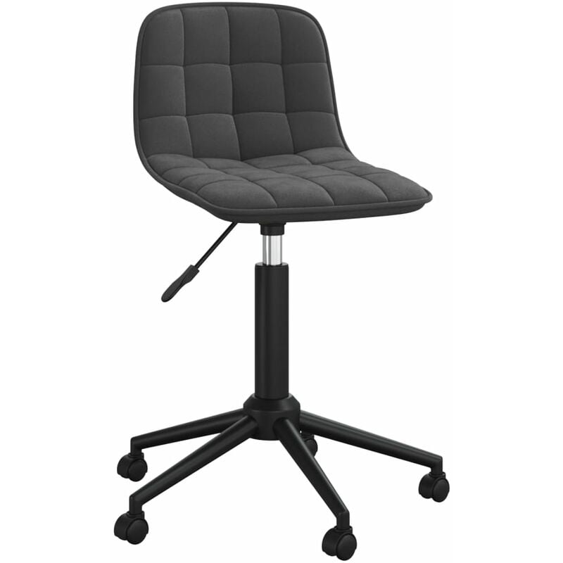 

vidaXL Silla de oficina giratoria de terciopelo negro - Negro