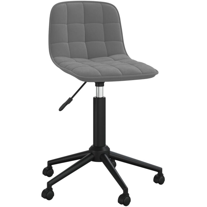

Silla de oficina giratoria de terciopelo gris oscuro - Gris - Vidaxl