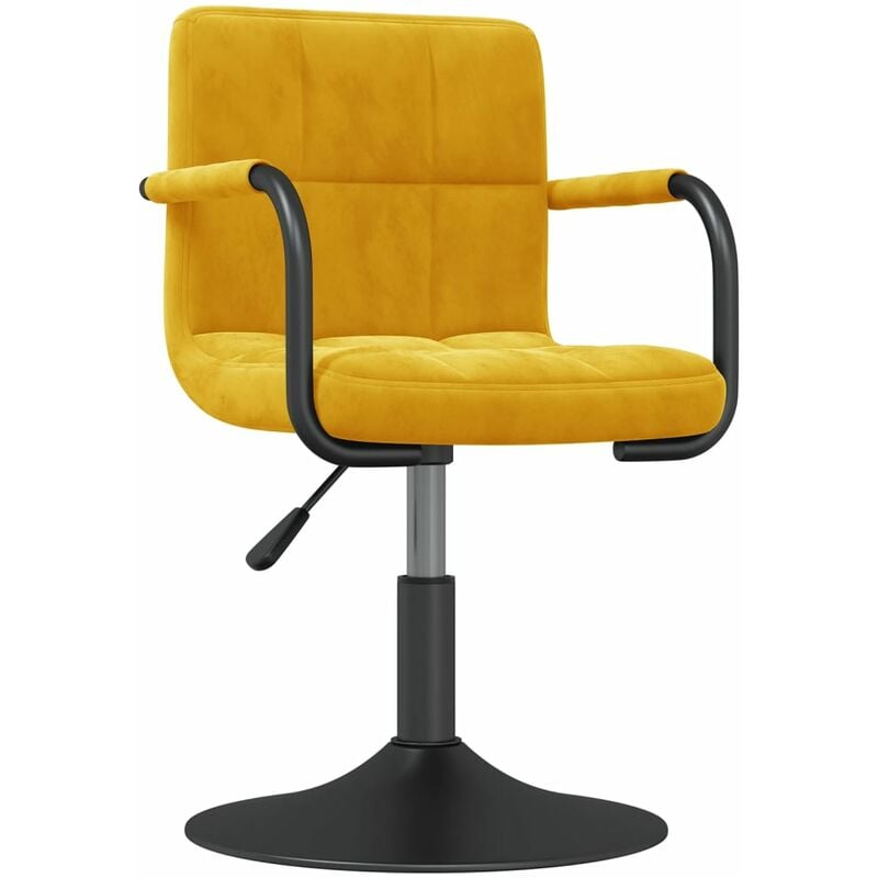 

vidaXL Taburete de cocina de terciopelo amarillo mostaza - Amarillo