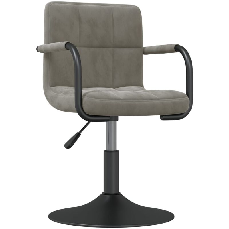 

vidaXL Taburete de cocina de terciopelo gris claro - Gris