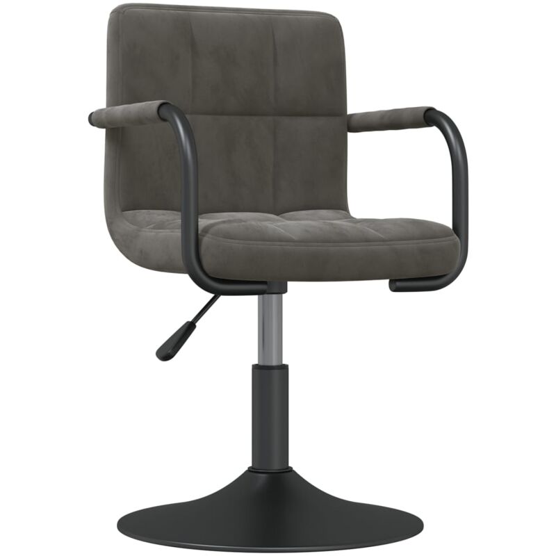 

vidaXL Taburete de cocina de terciopelo gris oscuro - Gris