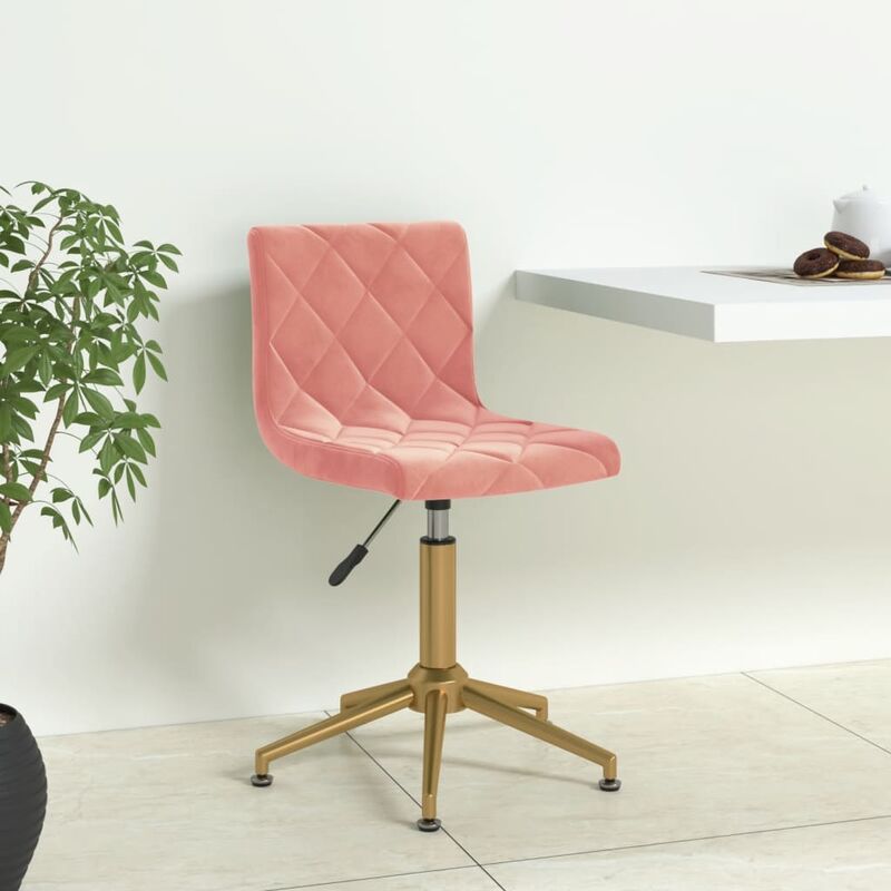 

vidaXL Silla de oficina giratoria de terciopelo rosa - Rosa