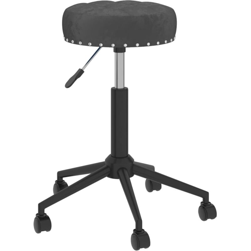 

vidaXL Silla de oficina giratoria de terciopelo negro - Negro