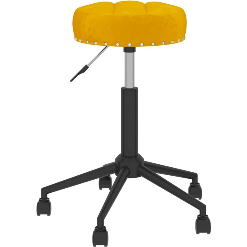 

vidaXL Silla de oficina giratoria de terciopelo amarilla mostaza - Amarillo