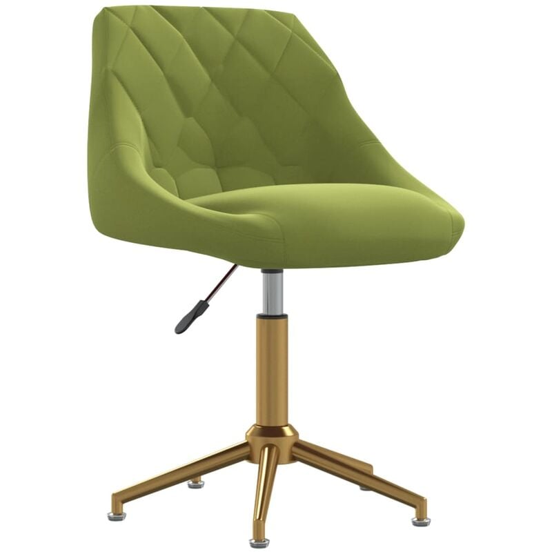 

Silla de oficina giratoria de terciopelo verde claro - Verde - Vidaxl