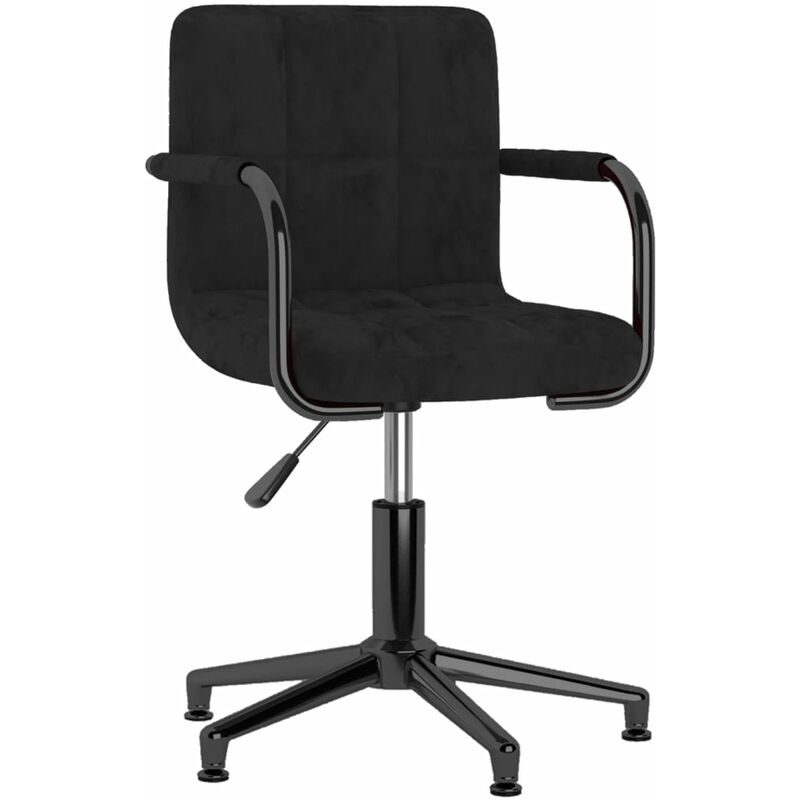 

vidaXL Silla de oficina giratoria de terciopelo negro - Negro