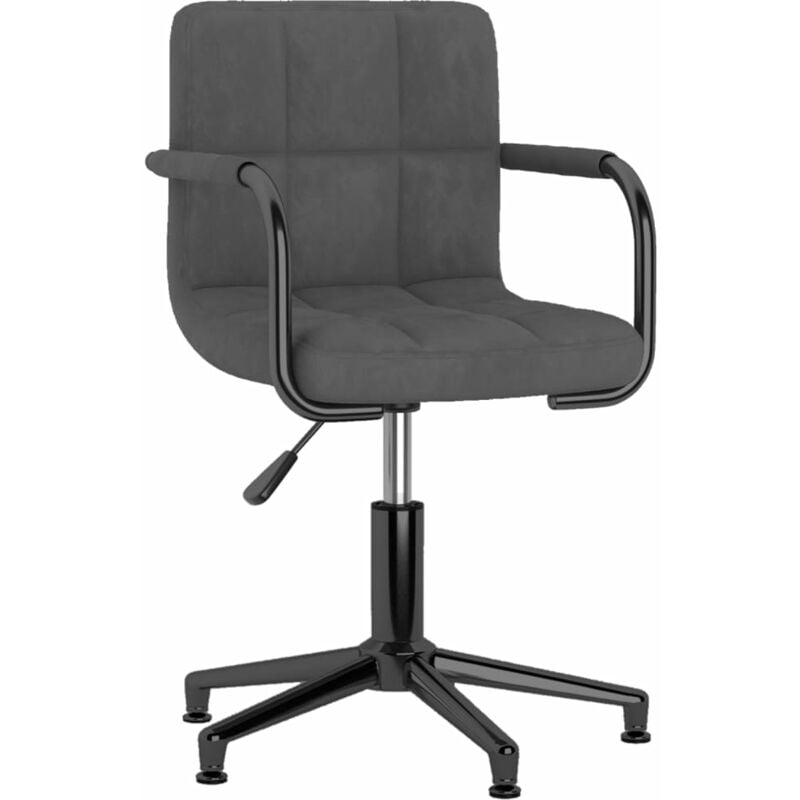 

vidaXL Silla de oficina giratoria de terciopelo gris oscuro - Gris