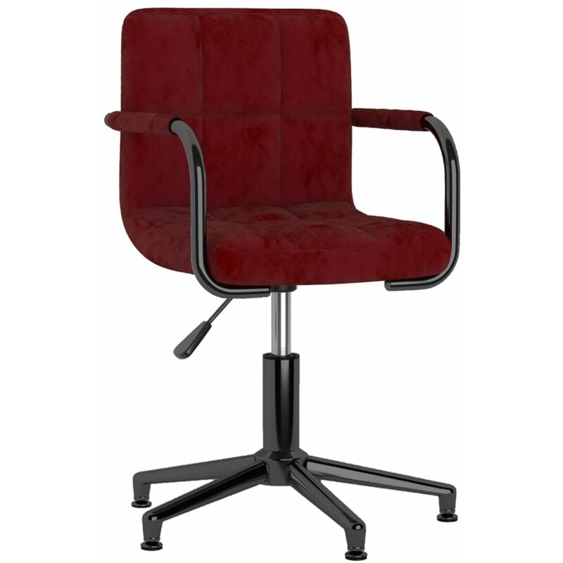 

vidaXL Silla de oficina giratoria de terciopelo rojo tinto - Rojo