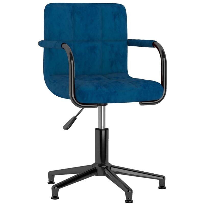 

vidaXL Silla de oficina giratoria de terciopelo azul - Azul