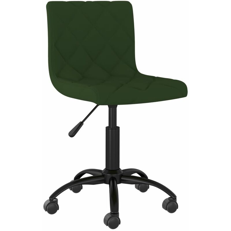 

vidaXL Silla de oficina giratoria de terciopelo verde oscuro