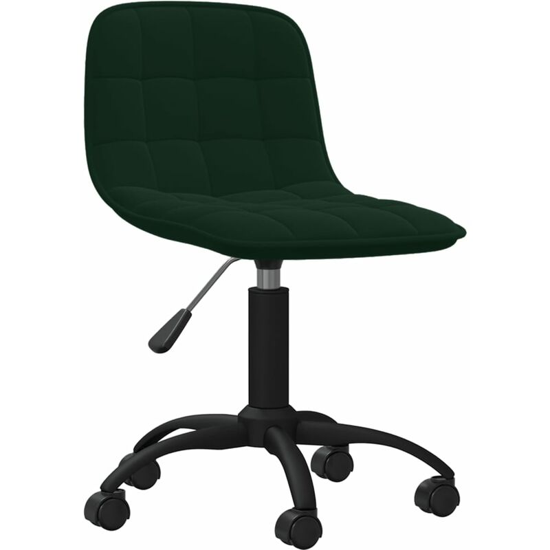 

vidaXL Silla de oficina giratoria de terciopelo verde oscuro - Verde