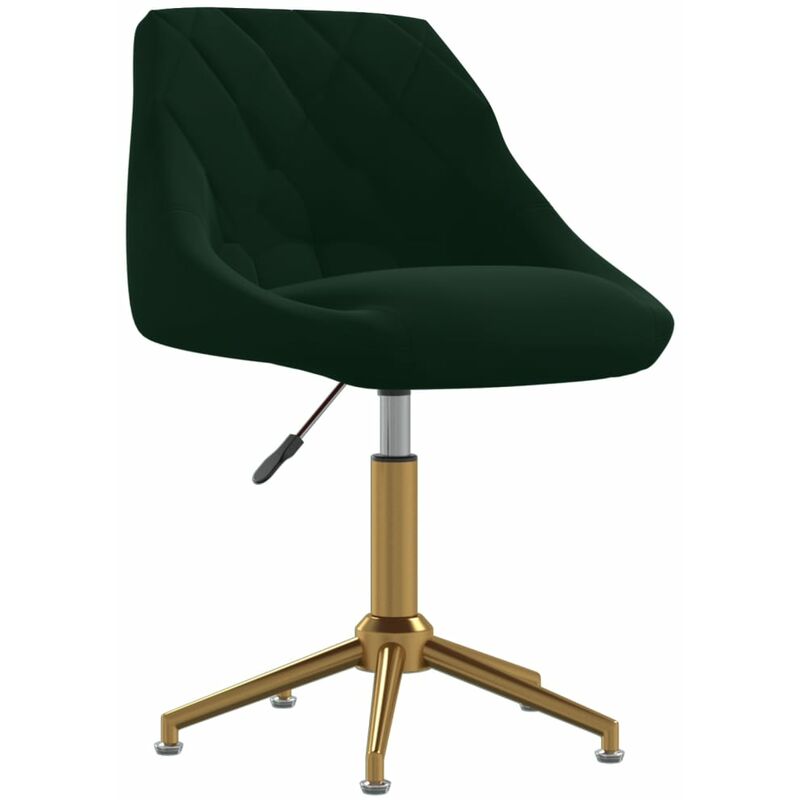 

Silla de oficina giratoria de terciopelo verde oscuro - Verde - Vidaxl