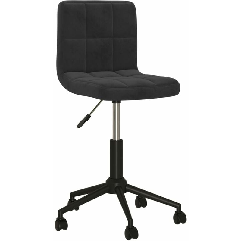

Silla de oficina giratoria de terciopelo negro - Negro - Vidaxl