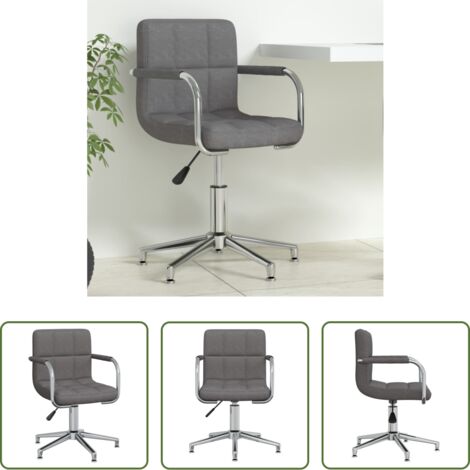 vidaXL Silla de oficina giratoria -  Silla de oficina giratoria tela gris oscuro