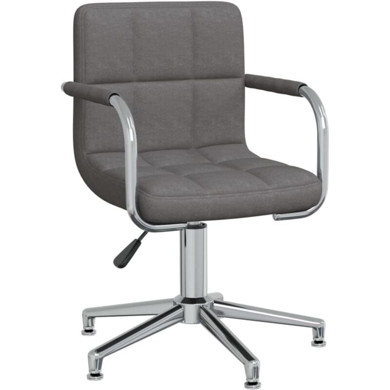 

vidaXL Silla de oficina giratoria de tela gris oscuro - Gris