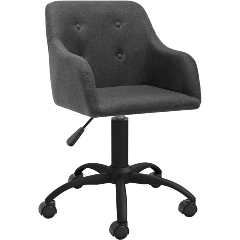

vidaXL Silla de oficina giratoria tela gris oscuro - Gris
