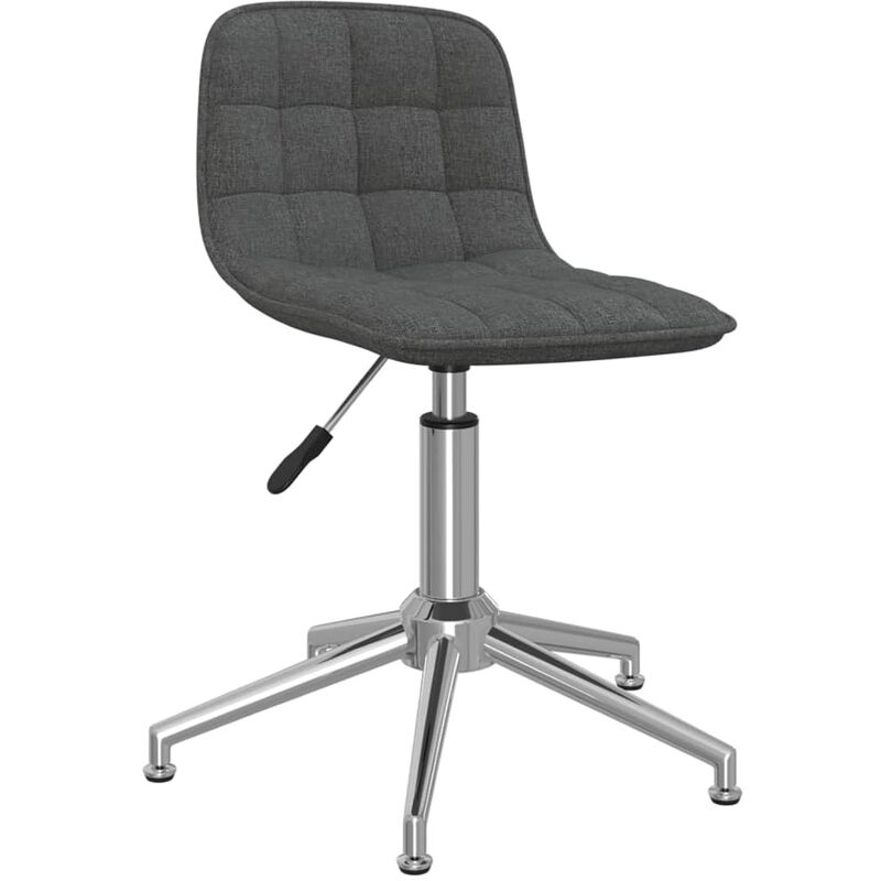 

vidaXL Silla de oficina giratoria tela gris oscuro - Gris