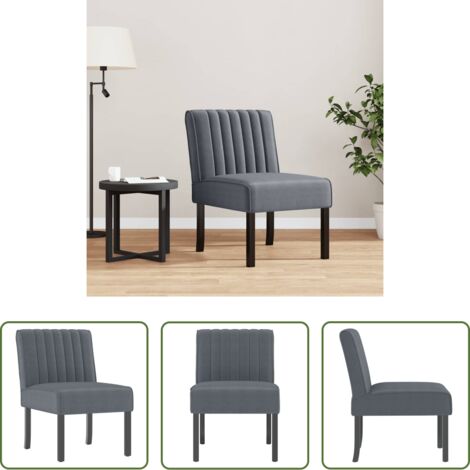 vidaXL Silla de oficina -  Silla tapizada de terciopelo gris oscuro