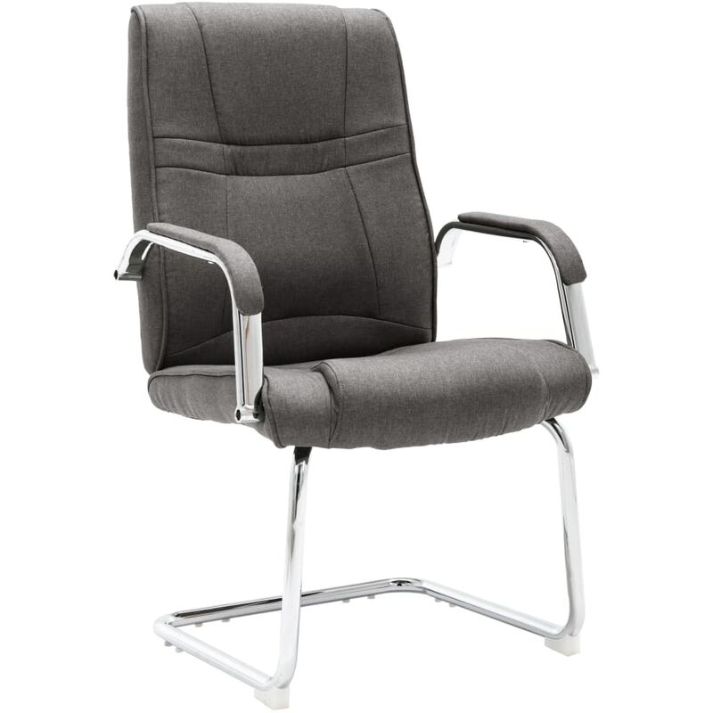 

vidaXL Silla de Oficina Voladiza de Tela Gris - Gris