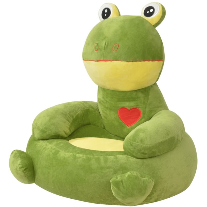 

vidaXL Silla de Peluche para Niños Rana Verde - Verde