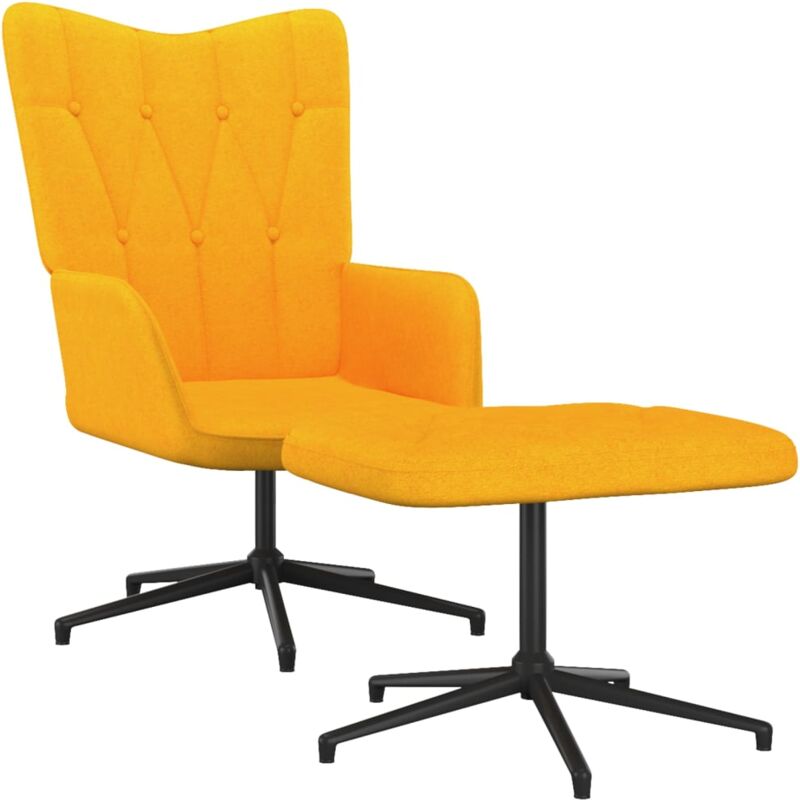 

Silla de relajación be tela con reposapiés amarillo mostaza - Amarillo - Vidaxl