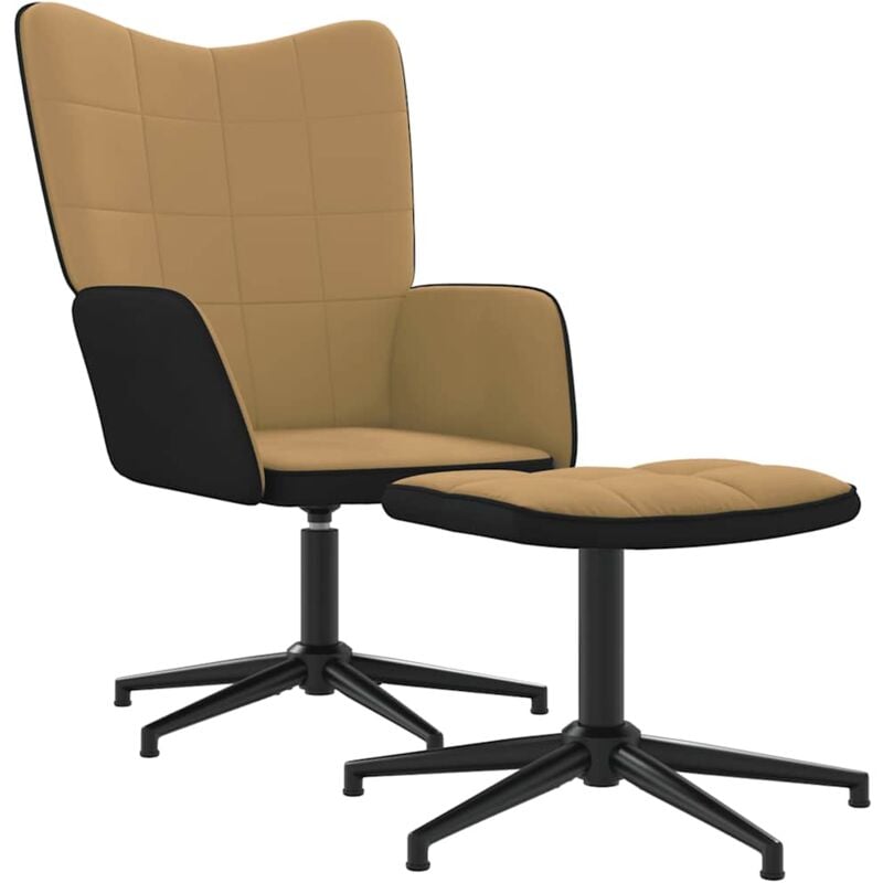 

Silla de relajación con reposapiés terciopelo y PVC marrón - Marrón - Vidaxl