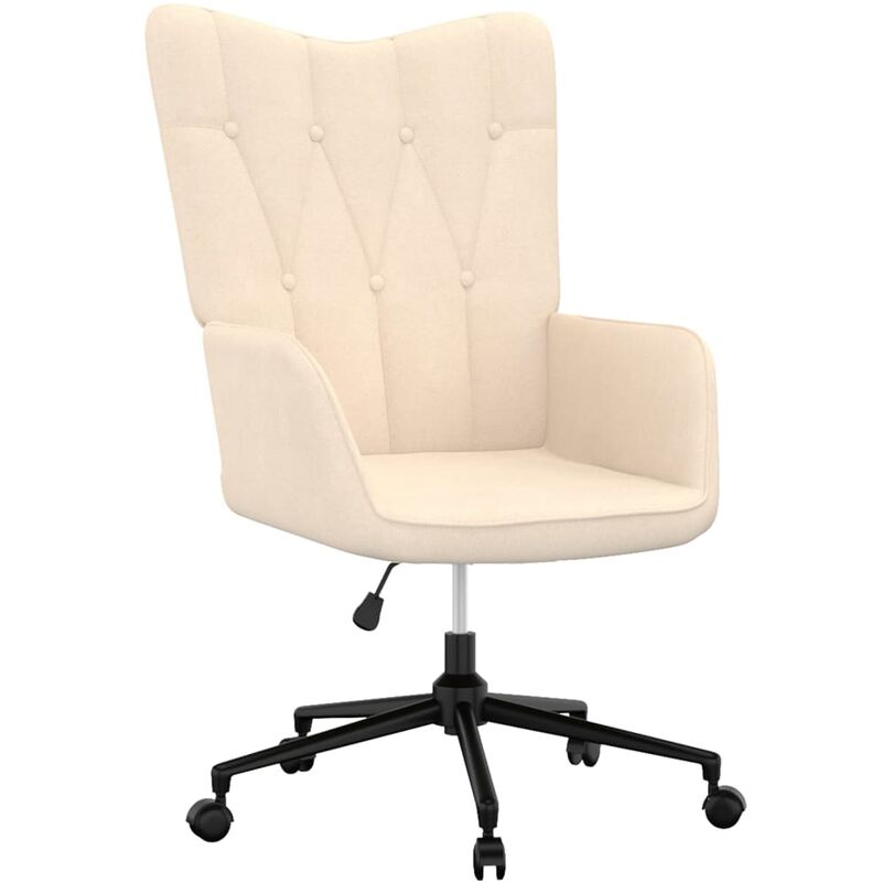 

Silla de relajación de tela crema - Crema - Vidaxl