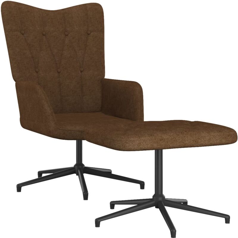 

vidaXL Silla de relajación de tela con reposapiés marrón - Marrón