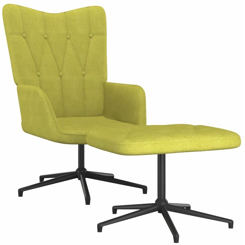 

Silla de relajación de tela con reposapiés verde - Verde - Vidaxl