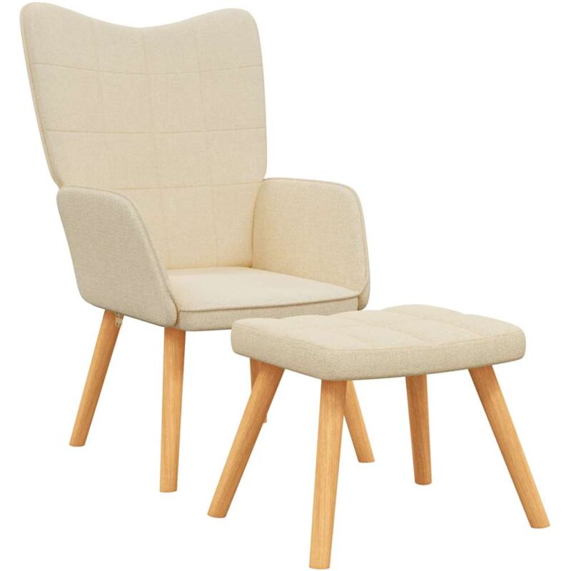 

Silla de relajación de tela 62x68,5x96 cm taburete crema - Crema - Vidaxl