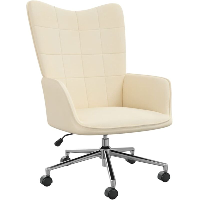 

Silla de relajación de tela crema - Crema - Vidaxl
