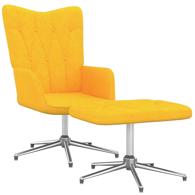 

Silla de relajación de tela amarillo mostaza - Amarillo - Vidaxl