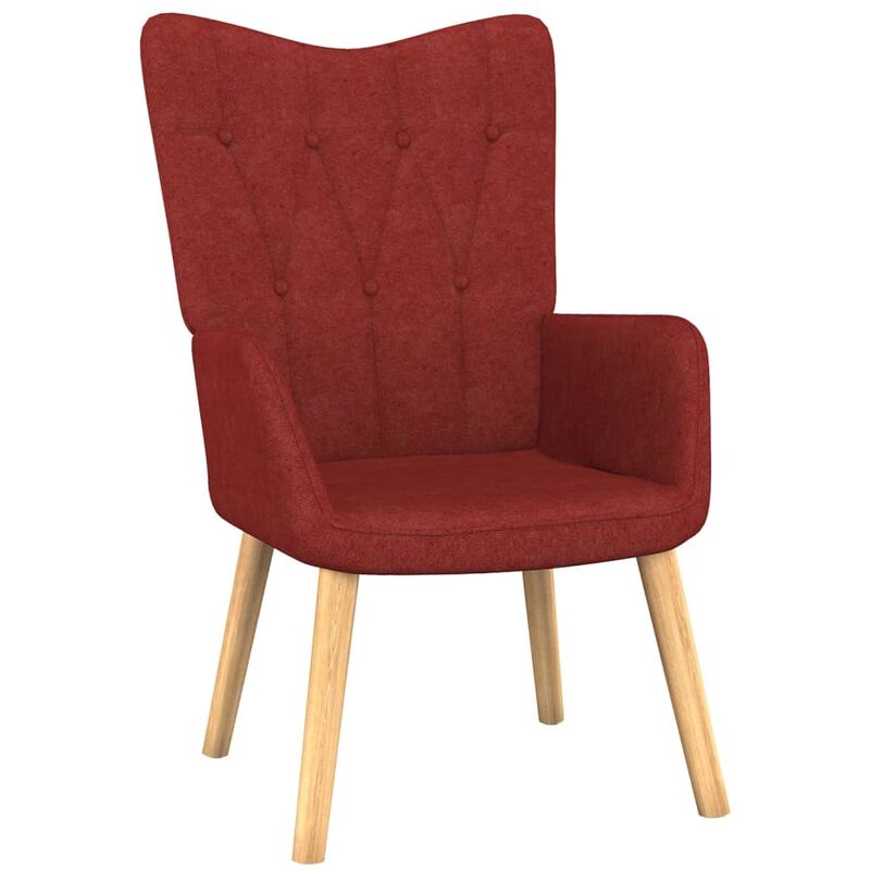 

Silla de relajación de tela 62x68,5x96 cm rojo tinto - Rojo - Vidaxl