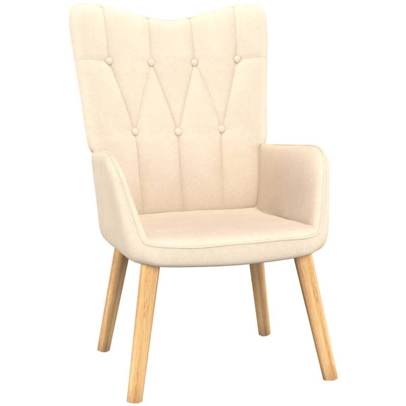 

Silla de relajación de tela 62x68,5x96 cm crema - Crema - Vidaxl