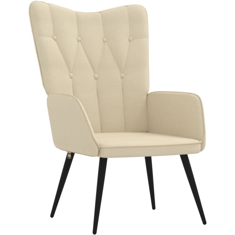 

Silla de relajación de tela 62x68,5x96 cm crema - Crema - Vidaxl