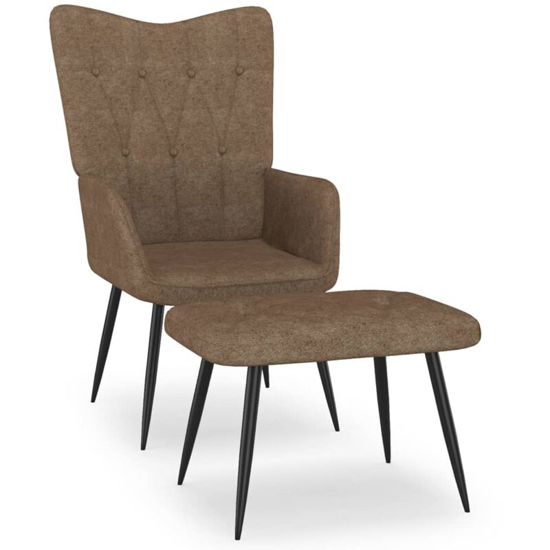 

Silla de relajación con taburete tela 62x68,5x96 cm gris taupe - Gris Topo - Vidaxl
