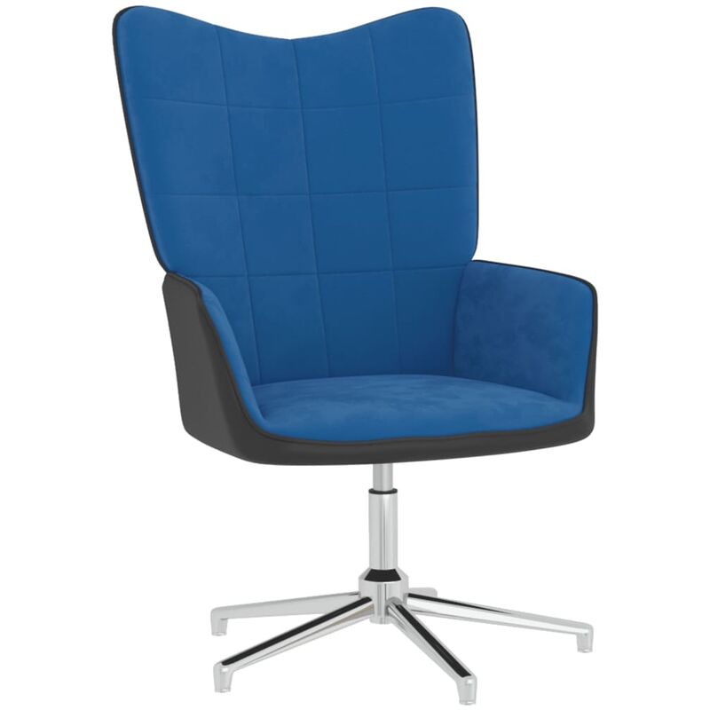 

Silla de relajación de terciopelo azul y PVC - Azul - Vidaxl