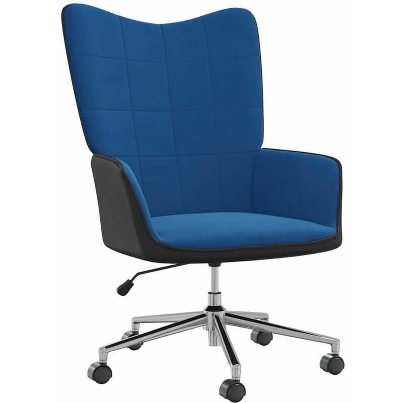 

Silla de relajación de terciopelo azul y PVC - Azul - Vidaxl