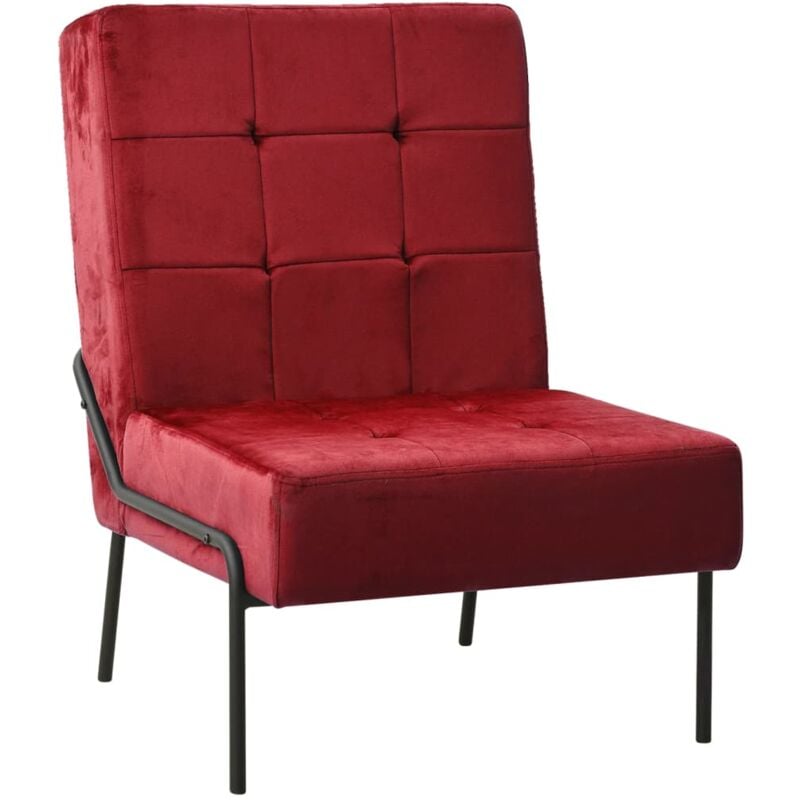 

Silla de relajación de terciopelo color vino tinto 65x79x87 cm - Rojo - Vidaxl