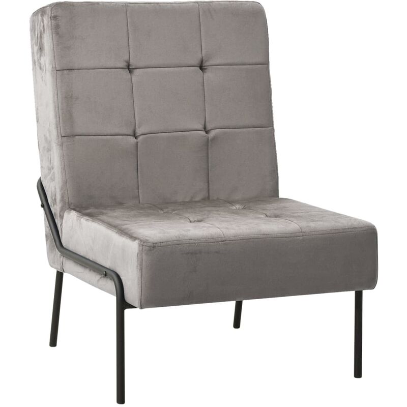 

Silla de relajación de terciopelo gris claro 65x79x87 cm - Negro - Vidaxl