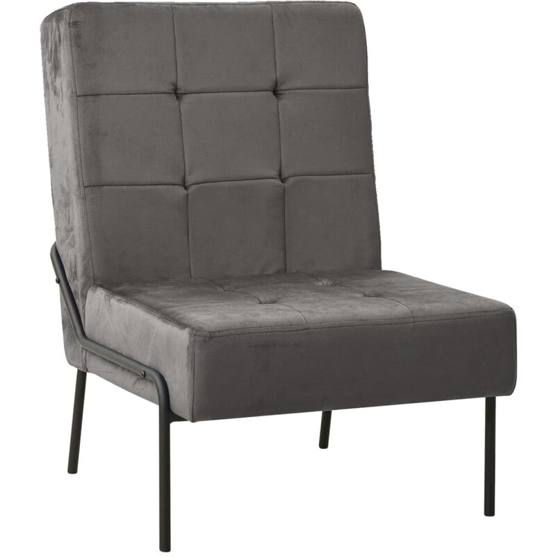 

Silla de relajación de terciopelo gris oscuro 65x79x87 cm - Negro - Vidaxl