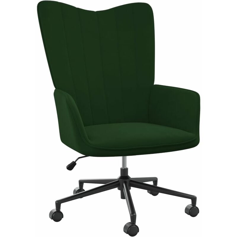 

Silla de relajación de terciopelo verde oscuro - Verde - Vidaxl