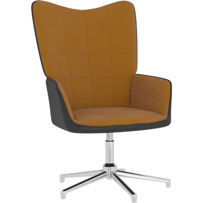

Silla de relajación de terciopelo marrón y PVC - Marrón - Vidaxl