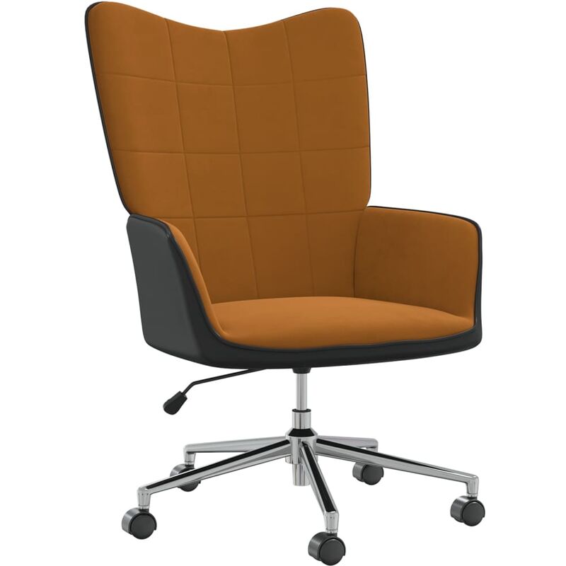 

Silla de relajación de terciopelo marrón y PVC - Marrón - Vidaxl
