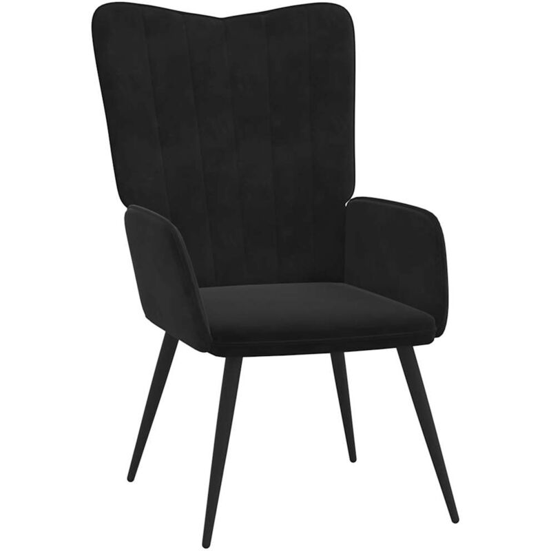 

vidaXL Silla de relajación de terciopelo negro - Negro