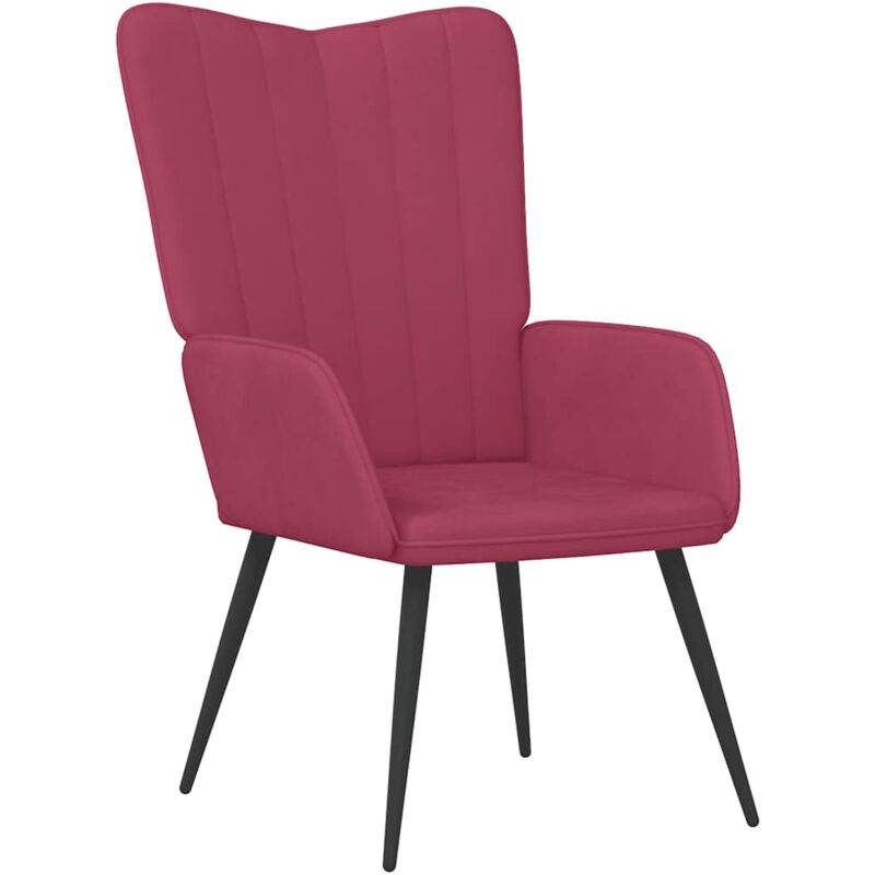 

Silla de relajación de terciopelo rojo vino tinto - Rojo - Vidaxl