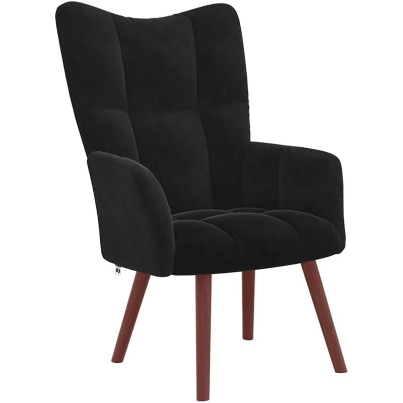 

Silla de relajación de terciopelo negro - Negro - Vidaxl