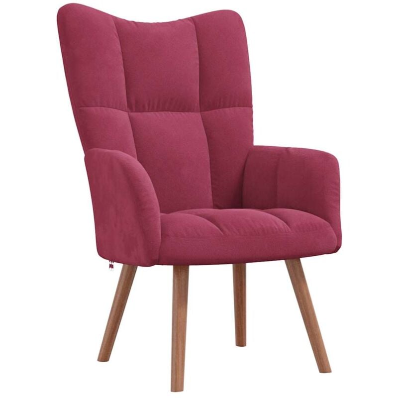 

Silla de relajación de terciopelo rojo vino tinto - Rojo - Vidaxl