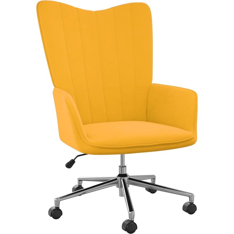 

Silla de relajación de terciopelo amarillo mostaza - Amarillo - Vidaxl