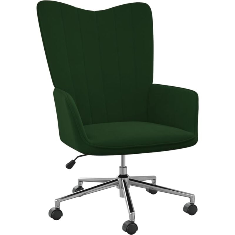

Silla de relajación de terciopelo verde oscuro - Verde - Vidaxl